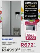 Samsung 660Ltr SBS Fridge RSA1WHMG + Free 32Ltr Microwave