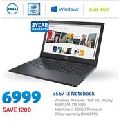 Dell 3567 i3 Notebook