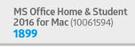 MS Office Home & Student 2016 For Mac