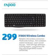 Rapoo X1800 Wireless combo