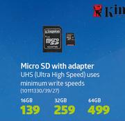 Kingston Micro SD With Adapter 32GB