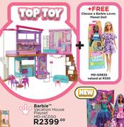 Barbie Vacation House Playset MD-HCD50 Plus Free Barbie Lovers Planet Doll HD-GRB35