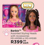 Barbie Assorted Styling Heads With Accessories MD-HMD88 Or MD-HMD89-Each