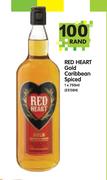 Red Heart Gold Caribbean Spiced-1 x 750ml