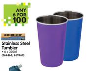  Stainless Steel Tumbler-6 x 330ml
