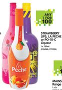 Strawberry Lips, LA Peche Or Po-10-C Liqueur-750ml