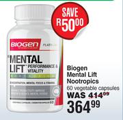 Biogen Mental Lift Nootropics 60 Vegetable Capsules