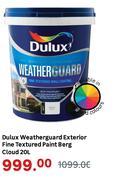 Dulux 20L Weatherguard Exterior Fine Textured Paint Berg Cloud