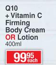 Nivea Q10 + Vitamin C Firming Body Cream Or Lotion-400ml Each