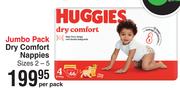 Huggies Jumbo Pack Dry Comfort Nappies Sizes 2-5-Per Pack