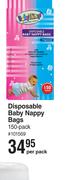 Baby Things Disposable Baby Nappy Bags 150 Pack-Per Pack