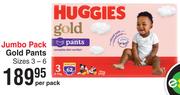 Huggies Jumbo Pack Gold Pants Sizes 3-6-Per Pack
