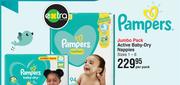 Pampers Jumbo Pack Active Baby Dry Nappies Sizes 1-6-Per Pack