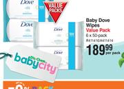 Dove Baby Wipes Value Pack 6 x 50 Pack-Per Pack