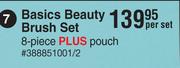 8 Piece Plus Pouch Basics Beauty Brush Set-Per Set 