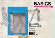 Basics Beauty 3 Piece Essentials Manicure Kit-Per Set