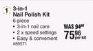 Dquip 3 In 1 Nail Polish Kit 6 Piece-Per Kit