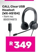 WINX Call Clear USB Headset WX-HS104