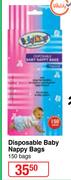 Baby Things Disposable Baby Nappy Bags-150 Bags