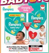 Pampers Active Dry Nappies Or Pants Jumbo Pack-Per Pack