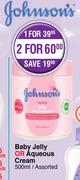 Johnson's Baby Jelly Or Aqueous Cream Assorted-For 1 x 500ml