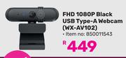 Winx FHD 1080P Black USB Type-A Webcam WX-AV102