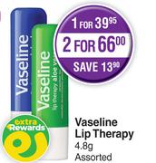 Vasline Lip Therapy Assorted-For 2 x 4.8g