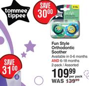 Tommee Tippee Fun Style Orthodontic Soother Assorted-2 Per Pack