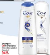 Dove Shampoo Or Conditioner Assorted-400ml/355ml/350ml Each