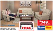 Gommagomma Cartier 3 Piece 3 Action Motion Lounge Suite Including Free Clara Coffee Table