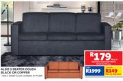 Aldo 3 Seater Couch Black Or Copper-Each