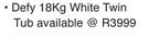 Defy 18Kg White Twin Tub