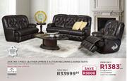 Alpine Lounge Avatar 3 Piece Leather Uppers 3 Action Reclining Lounge Suite