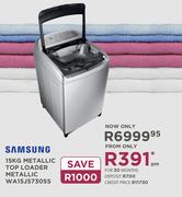 Samsung 15Kg Metallic Top Loader Metallic WA15J5730SS