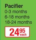 Baby Things Pacifir (0-3 Months, 6-18 Months, 18-24 Months)-Each