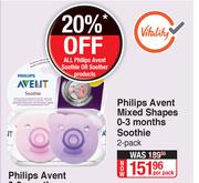Philips Avent Mixed 0-3 Months Soothie-2 Pack Per Pack