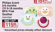 Philips Avent 0-6 Months Or 6-18 Months BPA Free Soother-Each