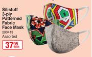 Silistuff 3 Ply Patterned Fabric Face Mask-Each