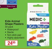 Medic+ Kids Animal Shape Plasters-30's Pack