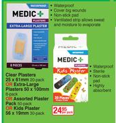 Medic+ Clear Plasters 25 x 61mm 20's Pack-Per Pack