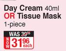 Garnier Even & Matte Day Cream-40ml Or Tissue Mask 1 Piece-Each