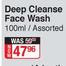 Vaseline Deep Cleanse Face Wash Assorted-100ml 