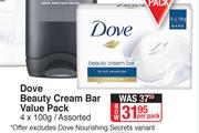 Dove Beauty Cream Bar Value Pack Assorted-4 x 100g Per Pack