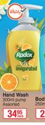 Radox Hand Wash Pump Assorted-300ml Each