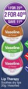 Vaseline Lip Therapy Soothes Dry Lips Assorted-20g