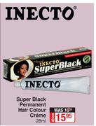 Inecto Super Permanent Black Hair Colour Creme-28ml