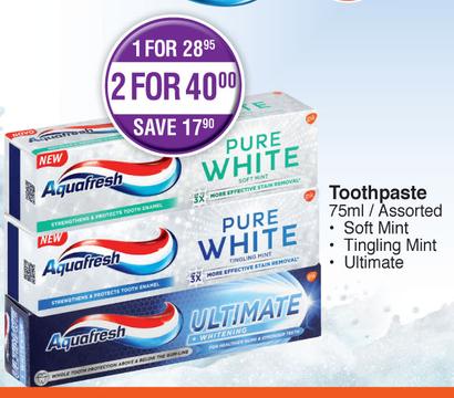 Aquafresh Toothpaste Assorted-75ml