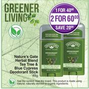 Nature's Gate Herbal Blend Tea Tree & Blue Cypress Deodorant Stick-48g Each