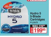 Schick Hydro 5 5-Blade Cartridges 4 Pack