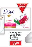 Dove Baeuty Bar Value Pack Assorted-4 x 100g